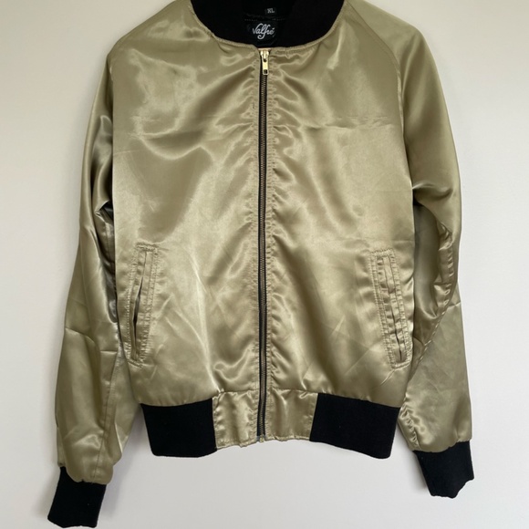Valfré Green-Gold No Vacancy Satin Bomber - Picture 2 of 3